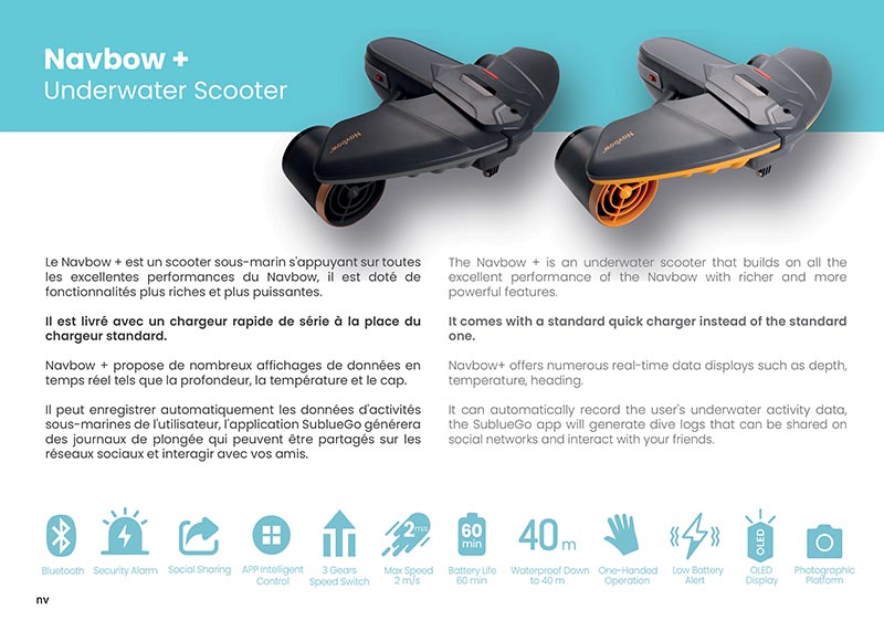 Brochure Sublue - scooters sous-marins